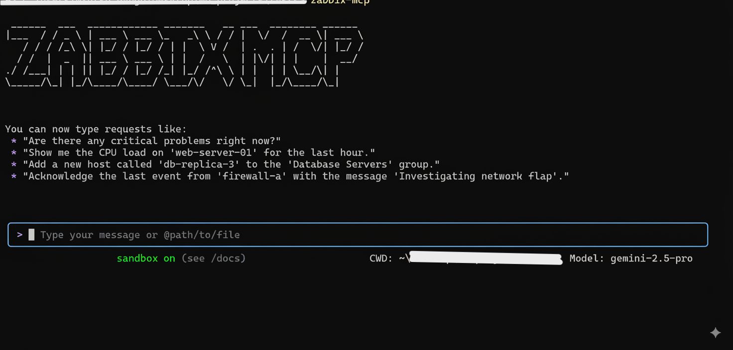 Image of Zabbix-mcp + command line